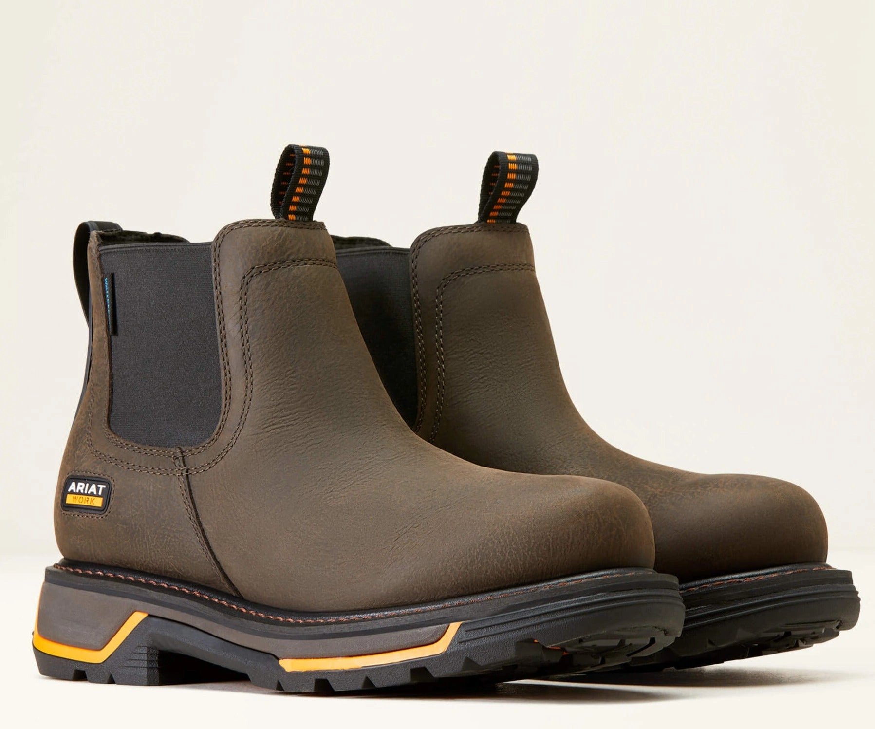 Ariat Big Rig: Botas de trabajo impermeables y con puntera blanda, estilo Chelsea, color café. ¡Tu pie lo agradecerá!
